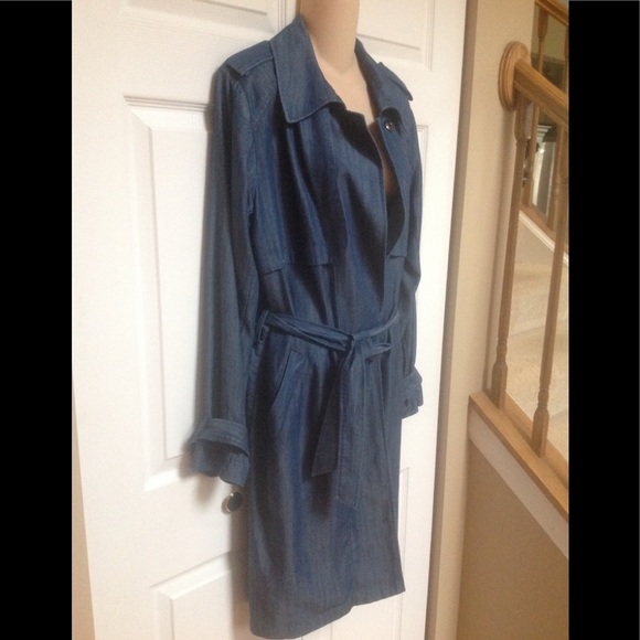 Vince Camuto soft denim trench coat - Picture 4 of 10